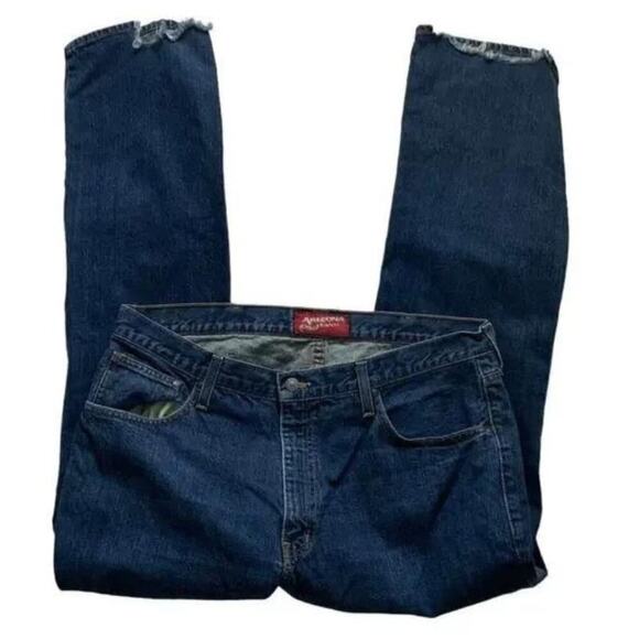 Arizona Jean Co The Original Boot Cut Denim Jeans Men Sz 38x32 Distressed Blue - Picture 5 of 11
